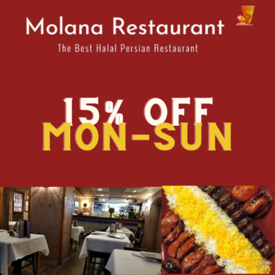 15% off Dine-in from Mon through Sun